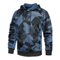 thumbnail image 2 of Nebwoak Mens Camo Fleece Lined Hoodies- Casual Warm Long Sleeve Pullover Hooded Sweatshirt Blue Size XL, 2 of 5