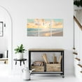 thumbnail image 4 of ZHONGYUTONG Sunset Beach Wall Art 3 Pieces Seagulls Flying Ocean Waves Pictures Seascape Paintings Prints Home Decor for Bathroom Living Room Framed (11.00" x 14.00" x 3PCS), 4 of 6