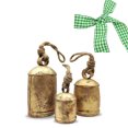 thumbnail image 2 of WYBXZ Christmas Bells Brass Cow Shabby Style, Rustic Metal Hanging Handicrafts Vintage Gold Cow Bells, for Holiday Christmas Wind Bells Decor (Set of 3 （A+B+C）), 2 of 8