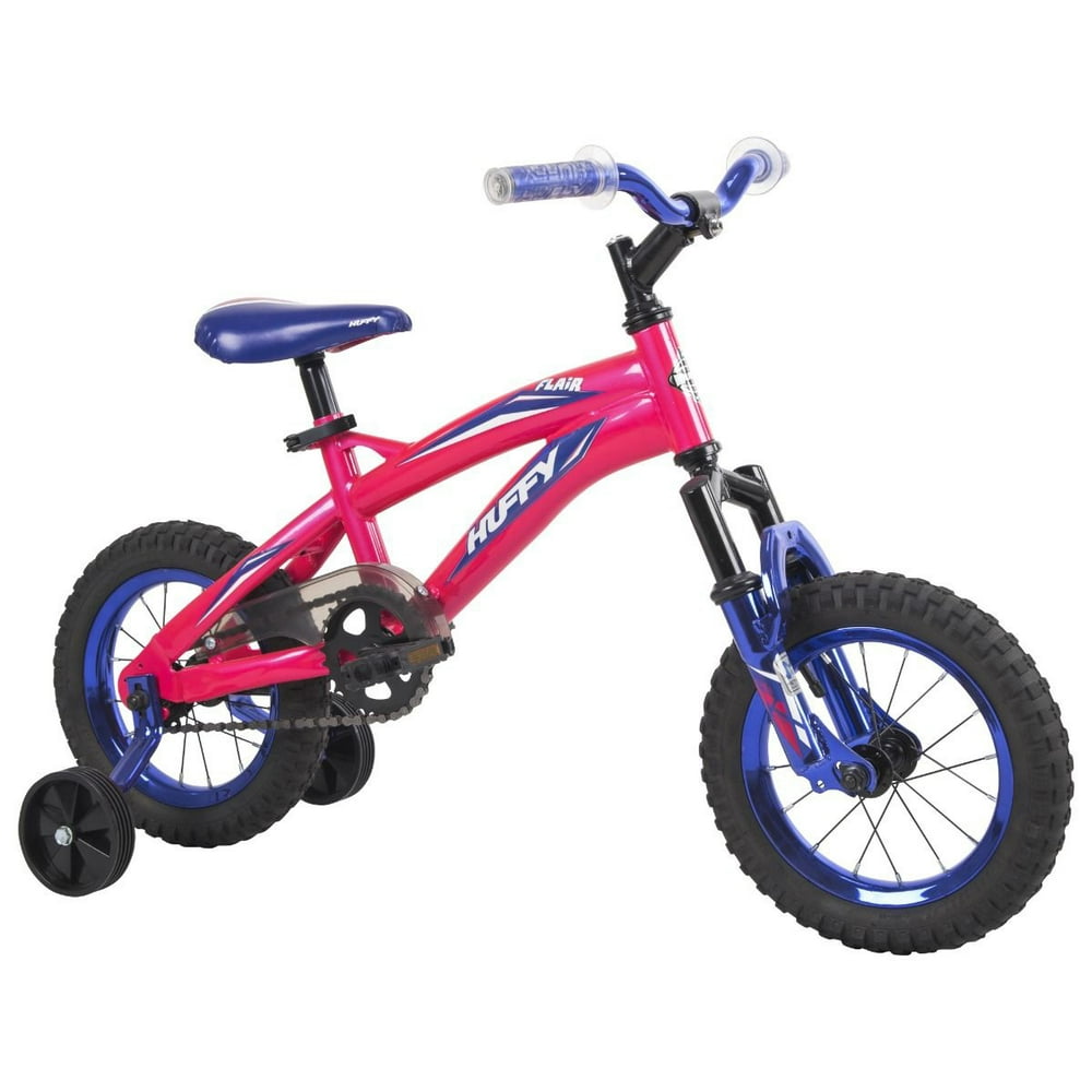 Huffy Flair Kids Girls 12 Inch Bike Bicycle with Training Wheels, Ages