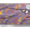 thumbnail image 2 of Soimoi Purple Cotton Voile Fabric Lemon Slice & Soft Drink Beverages Print Fabric by the Yard 42 Inch Wide, 2 of 3