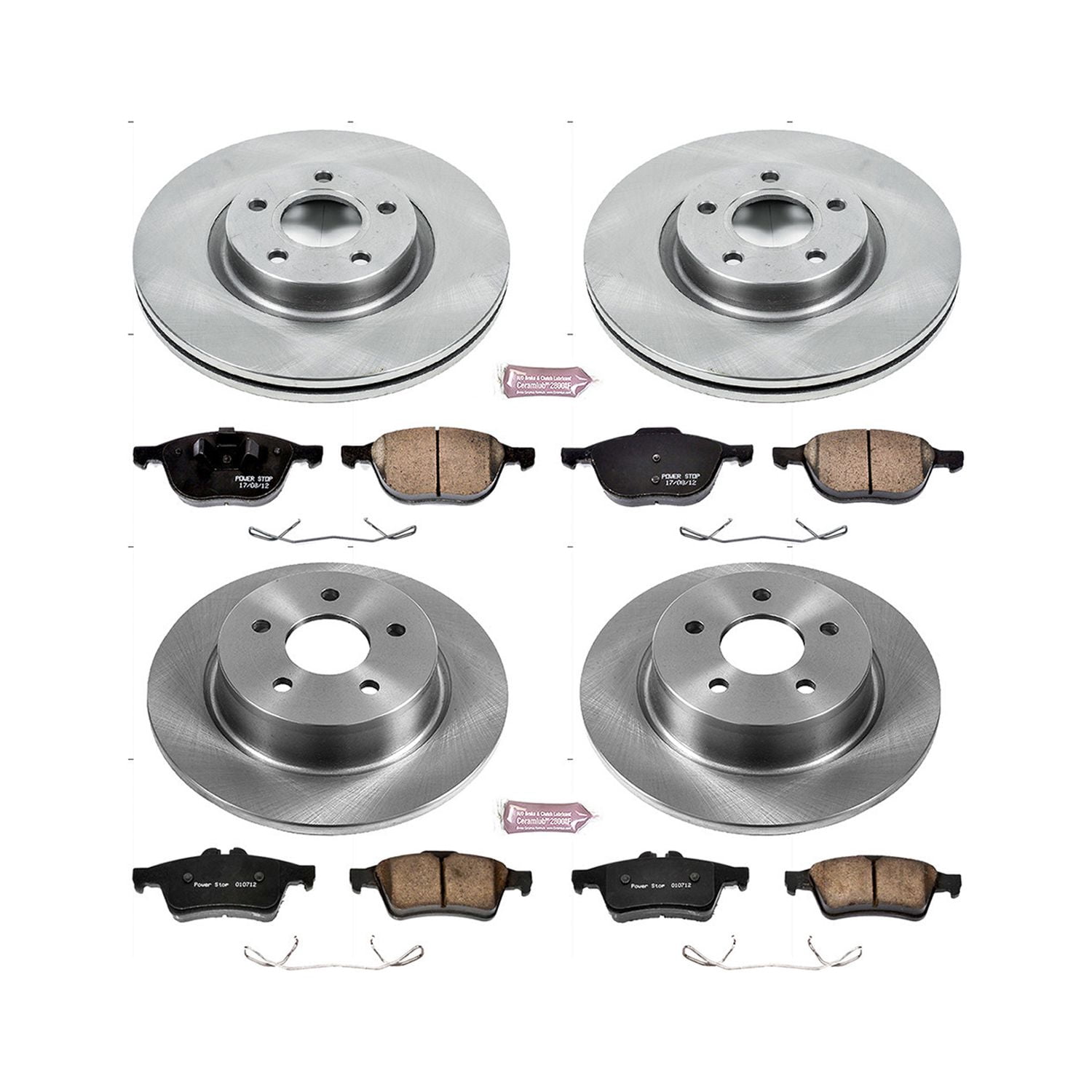 PowerStop Front and Rear Stock Replacement Brake Pad and Rotor Kit Fits: FORD Select Models KOE6477