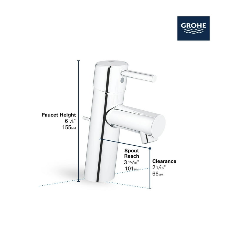 Grohe 34 270 A Concetto 1.2 GPM Single Handle Single Hole Bathroom Faucet Nickel