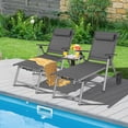 thumbnail image 1 of Gymax Lot de 2 Chaises Longues Inclinables de Patio pour l'Extérieur, Chaise Longue Pliante Réglable avec 2 Roues, 1 of 10