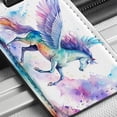 thumbnail image 6 of Pegasus Greek Mythology Watercolor Design Faux Leather Travel Luggage Tag, 6 of 7