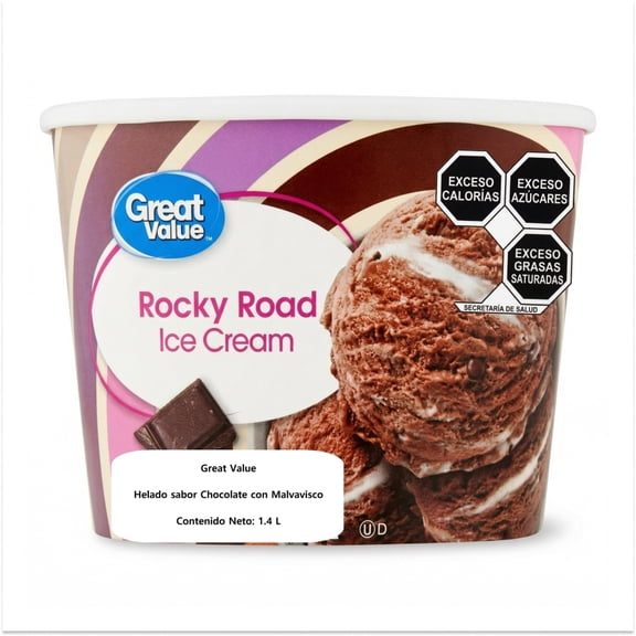 Helado Great Value Rocky Road 1.4 l