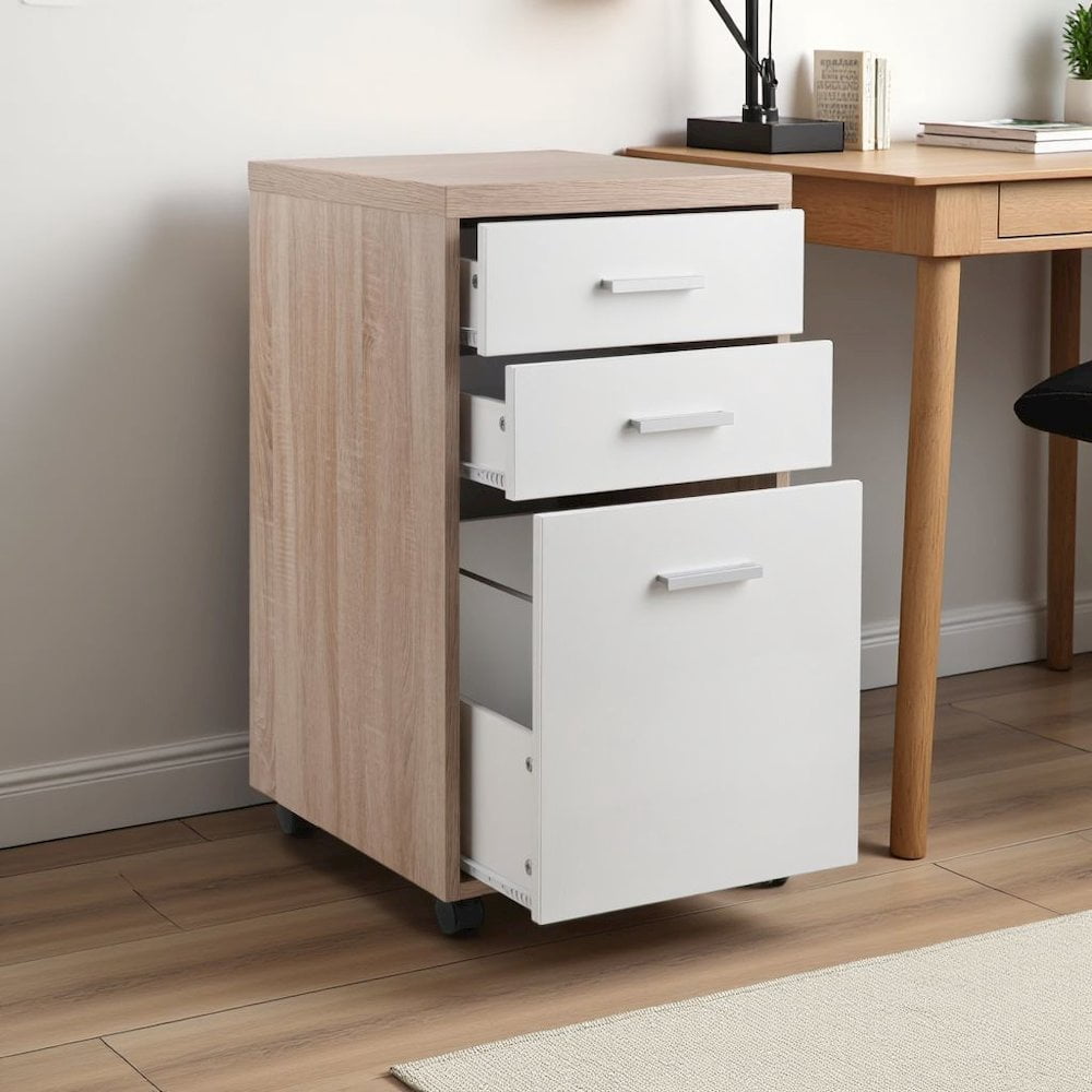 FurniFact Small File Cabinet – Compact Wood Filing Cabinet for Office and Home Use