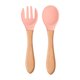 thumbnail image 1 of Eco-Friendly Silicone Toddler Feeding Set - 1 Spoon & 1 Fork, Dishwasher Safe!, 1 of 5