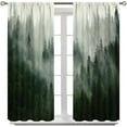 thumbnail image 3 of Forest Curtains, Nature Green Spring Foggy Mountain Peaks Vibrant Forest Plants Trees Window Treatments Drapes For Kids Boys Girls Living Room Bedroom 42"W x 108"L (Pack of 2), 3 of 6