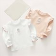 thumbnail image 6 of Toddler Girls T-Shirts Long Sleeve Shirts with Ruffle Fall Winter Cute Tops Crew Neck Shirts for Girls 6 12 18 24 Months 3T 4T 5T 6T Kids Basic Tee, 6 of 7