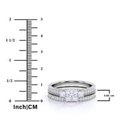 JeenMata Beautiful 1.25 Carat Real Moissanite Wedding Ring Set in 18k White Gold Plating for Women