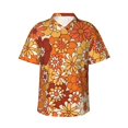 thumbnail image 1 of Fotbe Hippie Flower Camisa Hawaiana para Hombre Unisex – Camisa Casual de Verano con Botones de Manga Corta de Algodón y Lino,Small, 1 of 7