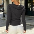 thumbnail image 7 of QIYAGBSA Ribbed Zip Up Hoodies for Women Slim Fit Long Sleeve Hooded Jacket with Drawstring Stretch Knit for Cool Fall Winter Days, 7 of 7
