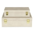 thumbnail image 4 of Home Decorative Lusan Cream Faux Shagreen Rectangular Storage Box Set, 4 of 7