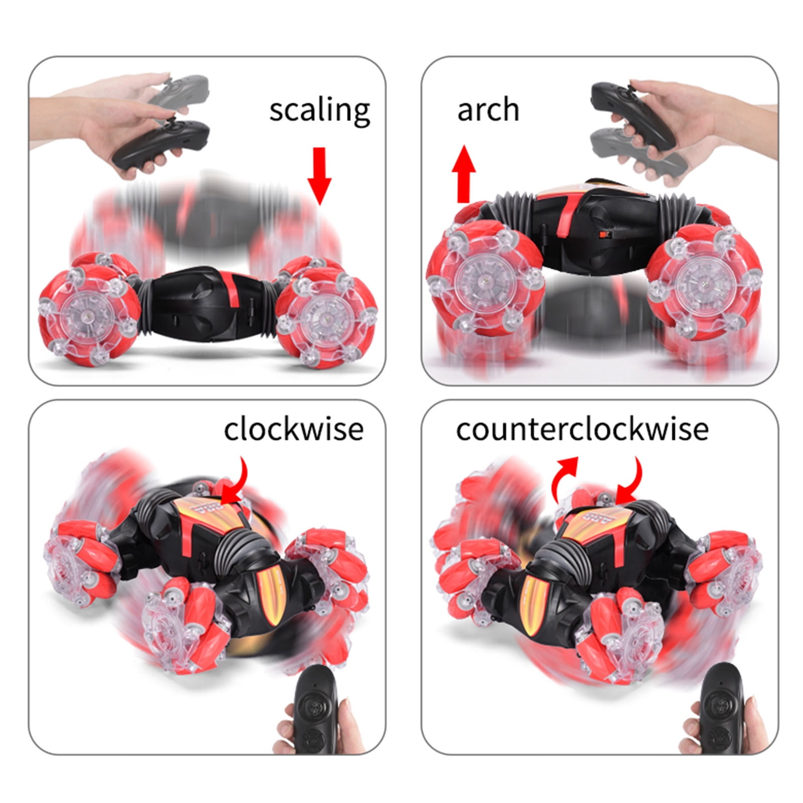 RC Car 4WD Radio Control Stunt Car Gesture Induction Twisting off-Road Vehicle LED Light Climb Crawler Cars