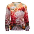 thumbnail image 7 of Watercolor Wildflowers Women's Floral Printed Sweatshirt Long Sleeve Crewneck Casual Loose Vintage Graphic Pullover Tops, 7 of 7