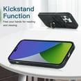 thumbnail image 3 of Fit for Apple iPhone 14 Pro Max Case with Card Pocket 360° Rotatable Ring Holder Kickstand, Shockproof Drop Resistant PU Leather Soft TPU Back Protective Phone Case For iPhone 14 Pro Max, Black, 3 of 8