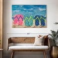 thumbnail image 3 of Elephant Stock Flip Flops In The Sand Wall Art - Horizontal Canvas Wall Art - Living Room Wall Decor - Beach Canvas - Blue And Teal Decor By Julie Derice - 48" x 32", 3 of 8