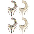thumbnail image 1 of 2Pair Simple Irregular Geometric Semi?circular C?shaped Full Decoration Fashion Earrings, 1 of 5