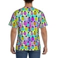 thumbnail image 3 of Vsdgher Graffiti Pineapples Print Men's Dry Fit Mesh Athletic Shirts Moisture Wicking Tennis T-Shirt Tops, 3 of 9