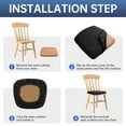 thumbnail image 5 of 4 Pack Black Waterproof Seat Covers for Dining Chairs,Removable Washable Anti-Dust Kitchen Chair Slipcovers,Stretch Upholstered Office Chair Seat Cushion Slipcovers Protectors, 5 of 6