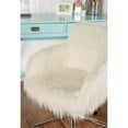 thumbnail image 5 of Linon Fiona Faux Fur Swivel Office Chair with Wheels in Off White, 5 of 8