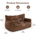 thumbnail image 2 of PamapicLife 2-Person Foam Filled Bean Bag Chair, Plush Corduroy Lazy Sofa, 2 of 7
