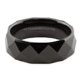 thumbnail image 2 of Metals Jewelry Adult Unisex Tungsten Carbide 8mm Wedding Band Black Multi Faceted Polished Ring, 2 of 5