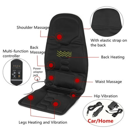 8 Mode 3 Intensity Electric Kneading Rolling Vibration Back Neck Lumbar Shiatsu Massager with Heat Memory Foam Car/Home Full Body Massage Mat Pad Seat Cushion For Chair Seat eat