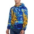 thumbnail image 3 of Honeii Whimsical Sunflowers Night Sky Pattern Mens Hoodies Men's Loose Sleeve Sweatshirt,Pullover Hooded Sweatshirt for Men,Essentials Hoodie-Medium, 3 of 7