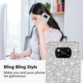 thumbnail image 2 of Compatible with Poco X3 Pro Case, Glitter Sparkly Xiaomi Poco X3 Pro Phone Case with Slim Silicone Shockproof Protective Bumper Cover for Cute Girls Women (Silver), 2 of 14