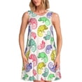 thumbnail image 1 of Disketp Cute Chameleons para Vestido sin Mangas para Mujeres, Vestidos de Verano para Mujeres, Casual y Holgado para la Playa, 1 of 7
