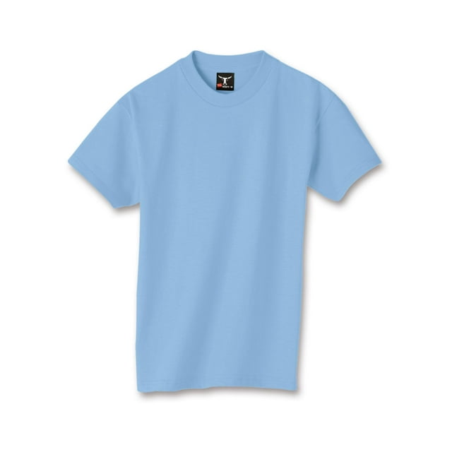 Hanes Beefy-T Boy`s T-Shirt, L, Light Blue