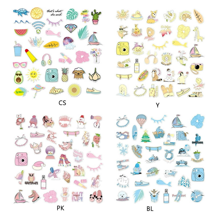 GENEMA 35Pcs Cute Cartoon Stickers Kawaii Decorations Stickers for