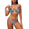thumbnail image 4 of WTXUE Ensemble de Maillot de Bain Bikini Taille Haute Maillot de Bain Deux Pièces Imprimé Triangle Col Bikini Maillot de Bain Ajusté Ensembles (Femmes) Taille P, 4 of 4