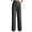 Dark Gray, variant on Women's Wide Leg Striped Business Work Palazzo Pants High Waist Button Down Straight Long Pant Side Pockets Dressy Office Slacks Work Trousers