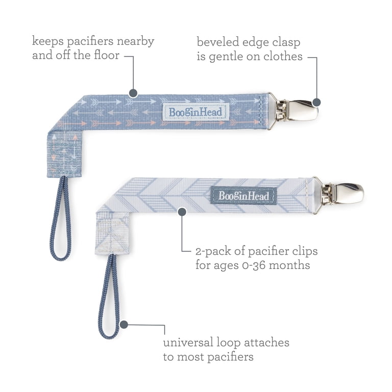Infantino Pacifier Clips By Booginhead, Blue Arrows, 2-Pack photo 5