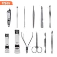 thumbnail image 4 of Manicure Set Professional Nail Clippers Kit 12Pcs Pedicure Care Tools Stainless Steel Women Grooming Kit for Travel or Home brown, 4 of 6