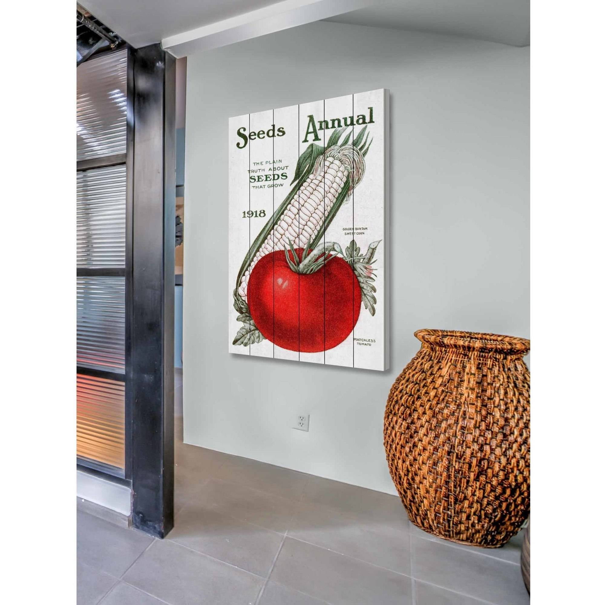 Marmont Hill "Seed Art 3" Painting Print on White Wood