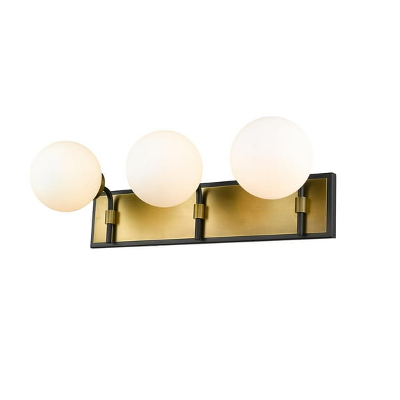 3 Light Vanity Frame Finish Matte Black Olde Brass