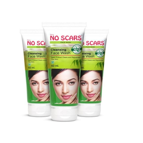 Pack of 3 NO Scars Neem Extract Cleansing Face Wash 60 ml Face Wash