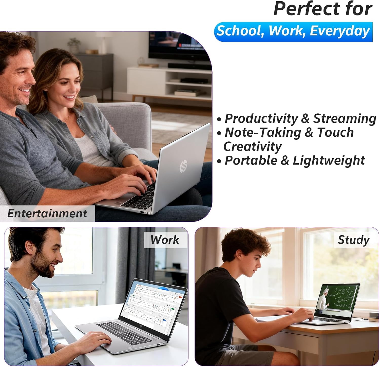 HP 17.3" FHD Business Laptop, Intel 10-Core i5-1334U, 20GB RAM, 512GB SSD, Windows 11 Pro, Backlit KB, Fingerprint