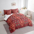 thumbnail image 3 of Manfei Adult Tribal Hippie Bedding Comforter Set 7 Pieces, Western Bohemian Aztec Full Bedding Set, Fashion Square Triangle Reversible Fitted Sheet Flat Sheet, Red Super Cozy Room Decor, 3 of 7