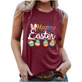 thumbnail image 2 of Pntutb Camisoles pour Femmes Liquidation Pâques Mode pour Femmes Décontractée Blouse Imprimée Sans Manches Col Rond Aguichant Ajustée Chandail à Enfiler Hauts Rolback, 2 of 4