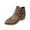 Khaki, variant on Suede Ankle Boots for Women Low Block Heel Side Zipper Stacked Short Fashion Boots Double Metal Buckle Straps Non Slip Casual Dress Ankle Boots for Daily Outdoor Wear Beige 36