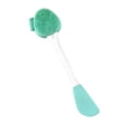 thumbnail image 2 of Minnieouse Cepillo limpiador facial de silicona portátil, masaje facial de pelo suave de doble cara Pinceles de maquillaje y herramientas Verde blanco Forma de cuchillo de 2 cabezas, 2 of 6