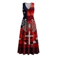 thumbnail image 5 of VBVC Women's Floral V-Neck Sleeveless Maxi Dress,Button Detail Loose Flowy Dress For Women,Ladies' Casual Patriotic Summer Sundress with Pockets,Multicolor,S-3XL, 5 of 8