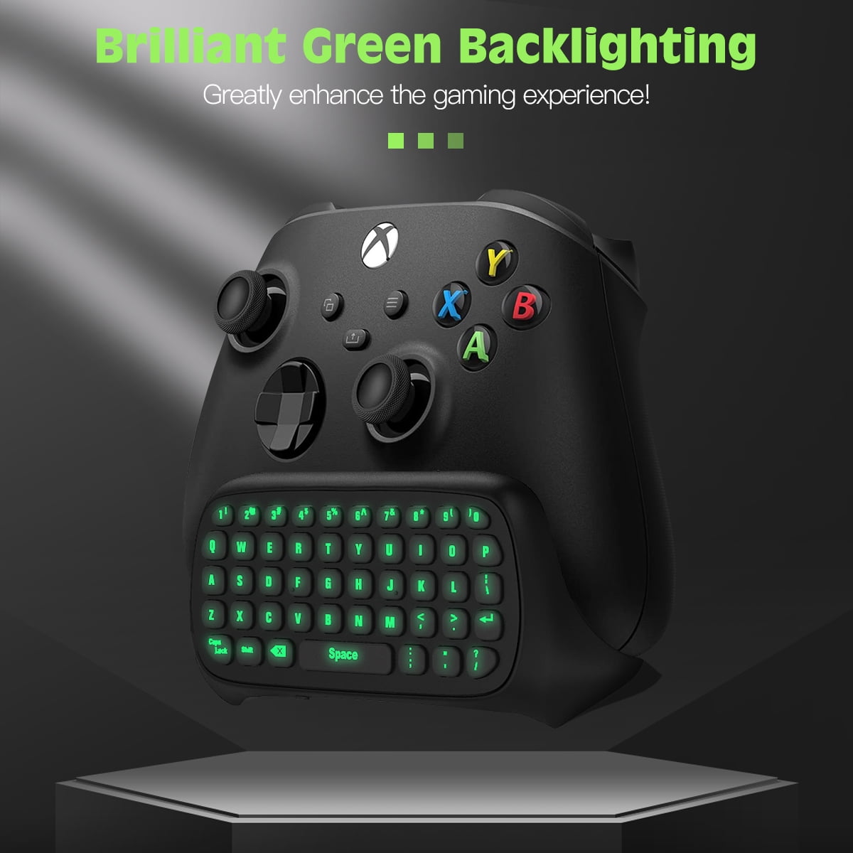 TiMOVO Wireless Keyboard Compatible with Xbox One / Elite, Xbox Series X/S  Controller with Headset Audio Jack, 2.4G Receiver Included, Black