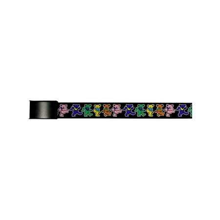 - grateful dead psychedelic rock band rainbow dancing bears web belt chrome