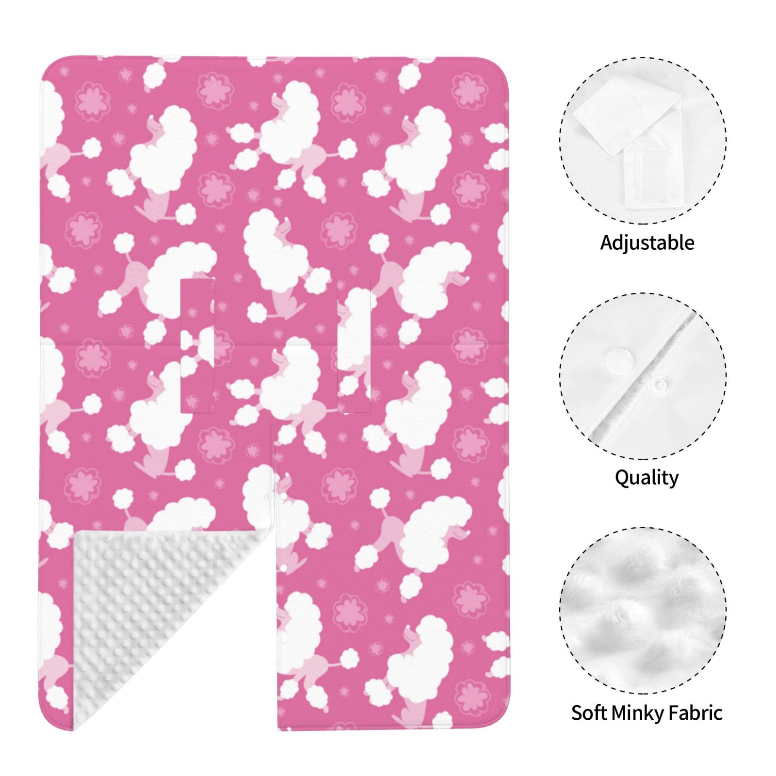 Car Seat Cover Baby - Cute Poodle Dog Pink Breathable Infant Car Seat Cover for Baby Carseat, Lightweight Comfort Baby Essentials Must Haves Newborn Stuff for Girl Boy